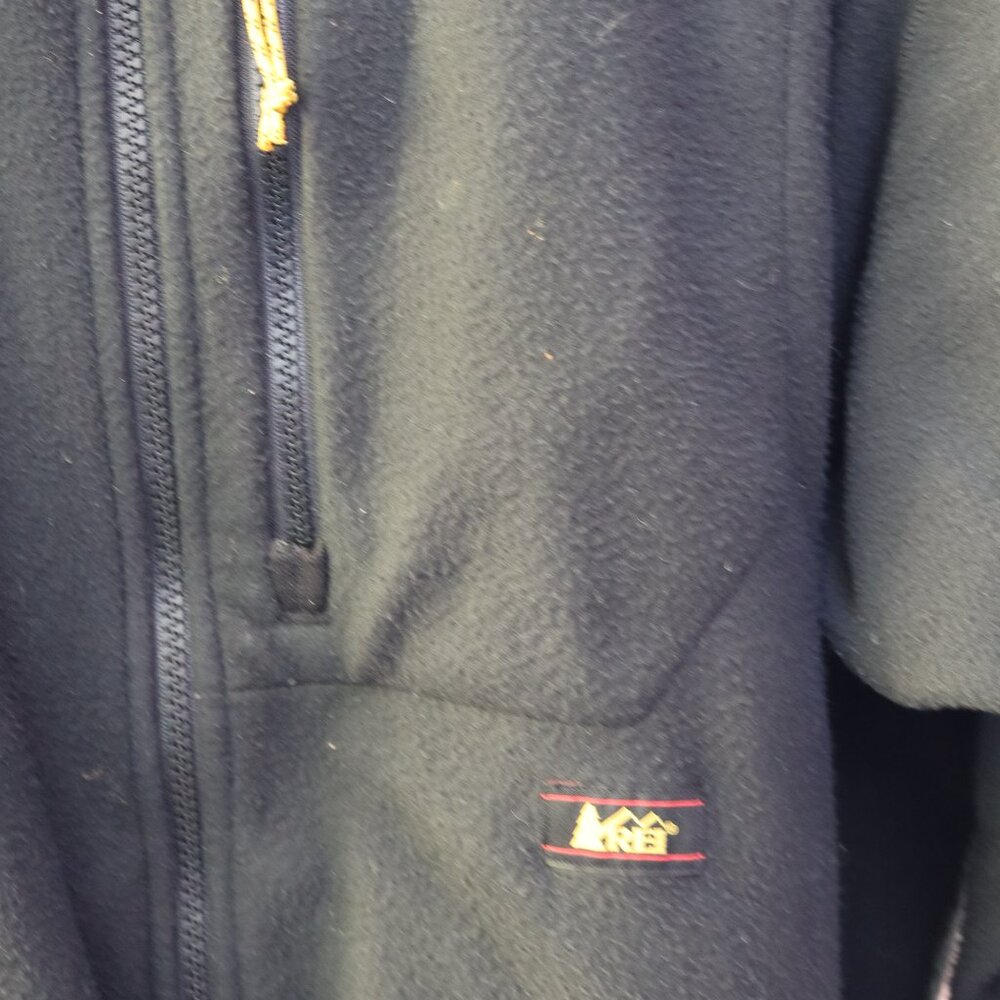REI Jacket Mens XL Black Polartec Fleece Full Zip Up Vintage - Picture 3 of 5